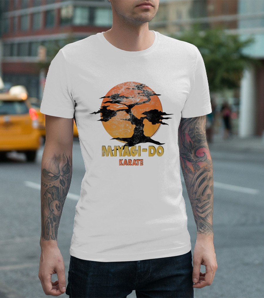 Miyagi-Do Karate Vintage Sun and Tree T-Shirt
