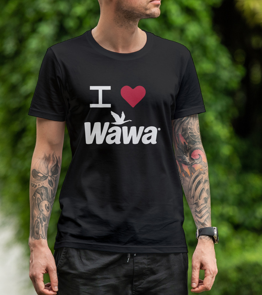 I Love Wawa Logo With Heart And Goose T-Shirt