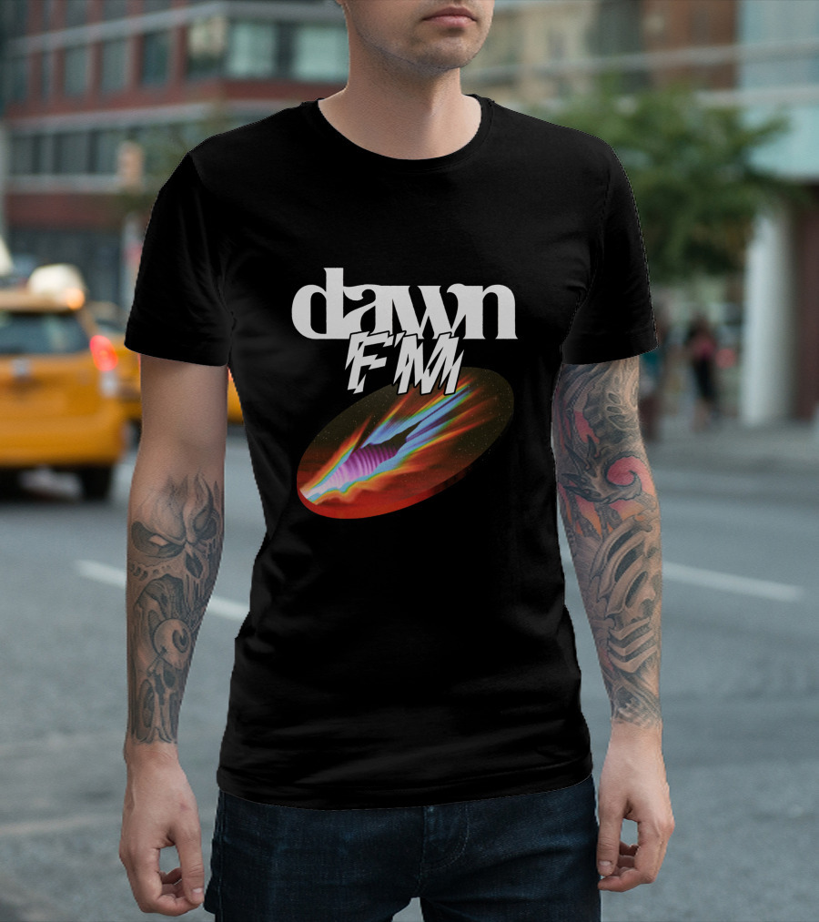 Dawn FM Rip Black Retro Cosmic Burst T-Shirt