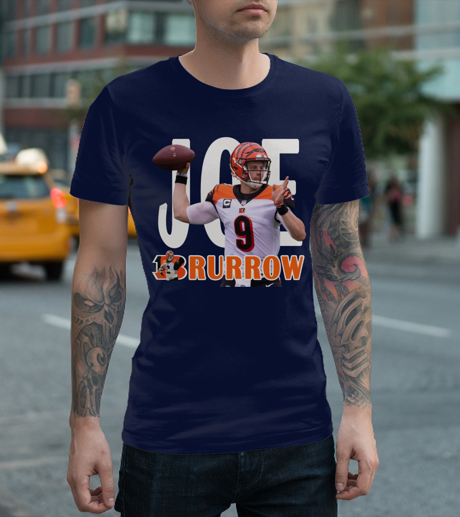 Joe 9 Burrow Football Quarterback Pass Bengals T-Shirt