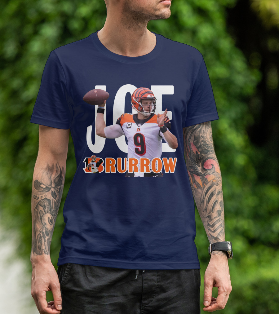 Joe 9 Burrow Football Quarterback Pass Bengals T-Shirt