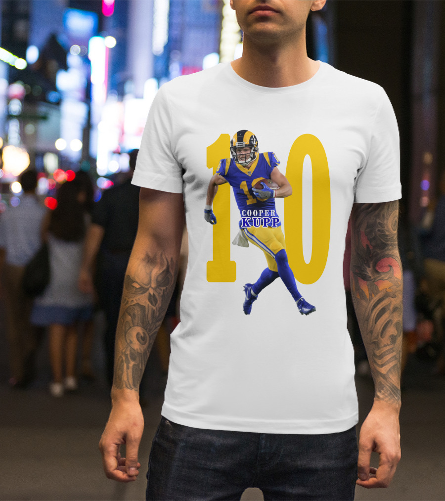 Cooper Kupp NFL Number 10 Action Rams Football T-Shirt