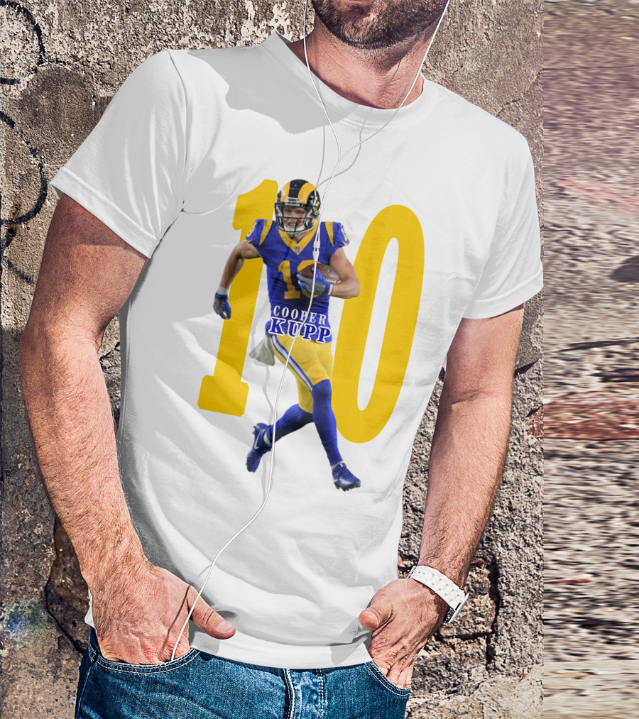 Cooper Kupp NFL Number 10 Action Rams Football T-Shirt