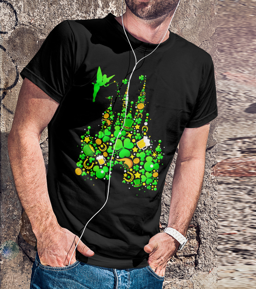 DN Castle St. Patrick's Day Tinkerbell Shamrocks Leprechaun Hat 2 T-Shirt
