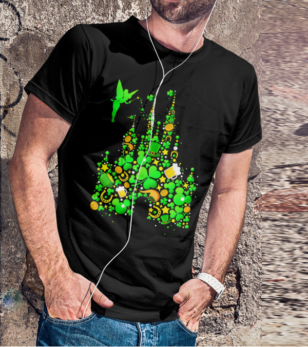 DN Castle St. Patrick's Day Tinkerbell Shamrocks Leprechaun Hat 2 T-Shirt