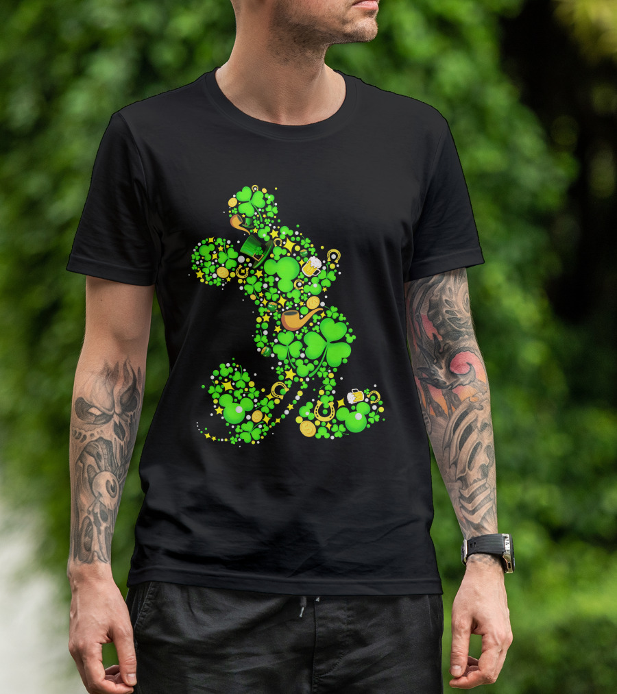 Clover MK Mickey Mouse St. Patrick's Day Lucky Icon Assembly T-Shirt