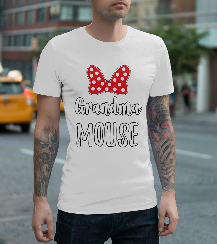 Grandma Mouse Bow Dots T-Shirt
