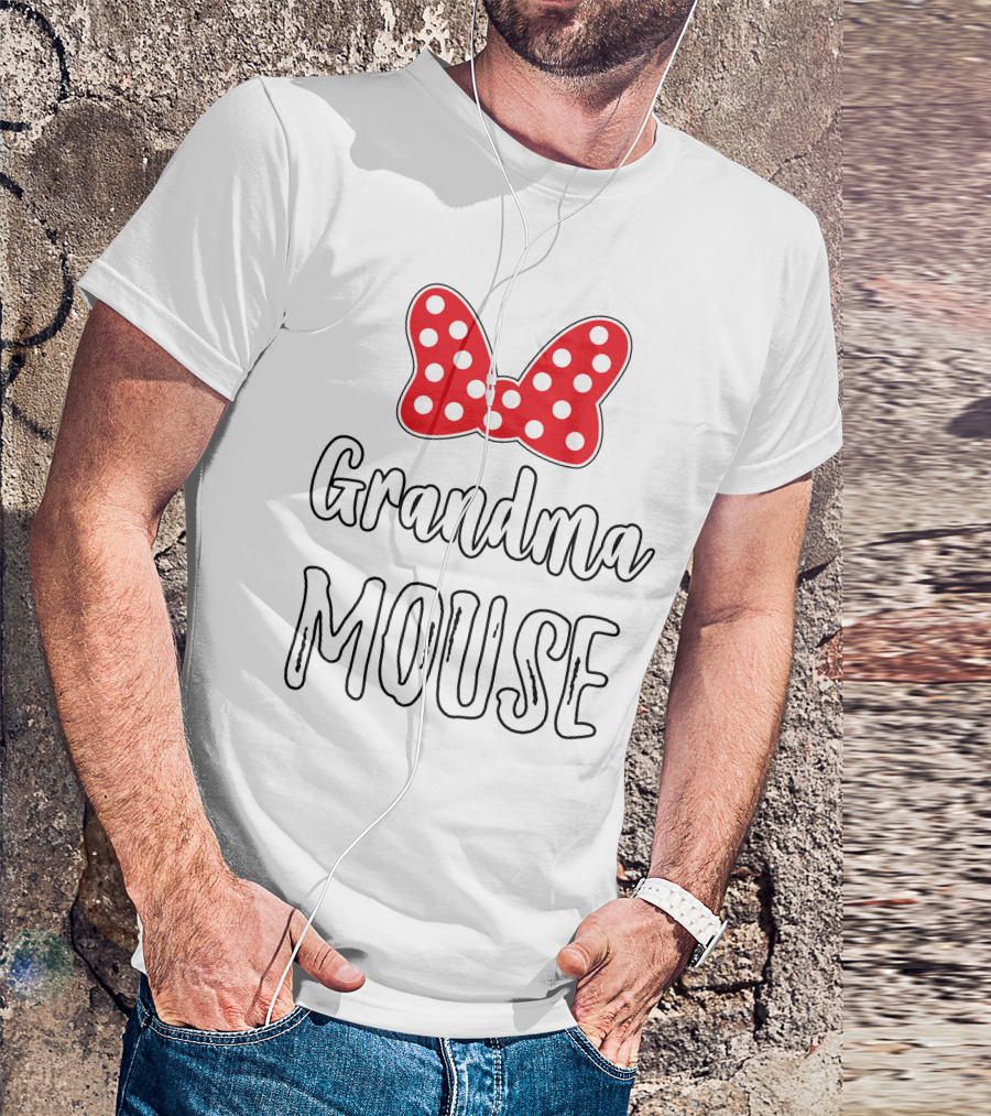 Grandma Mouse Bow Dots T-Shirt
