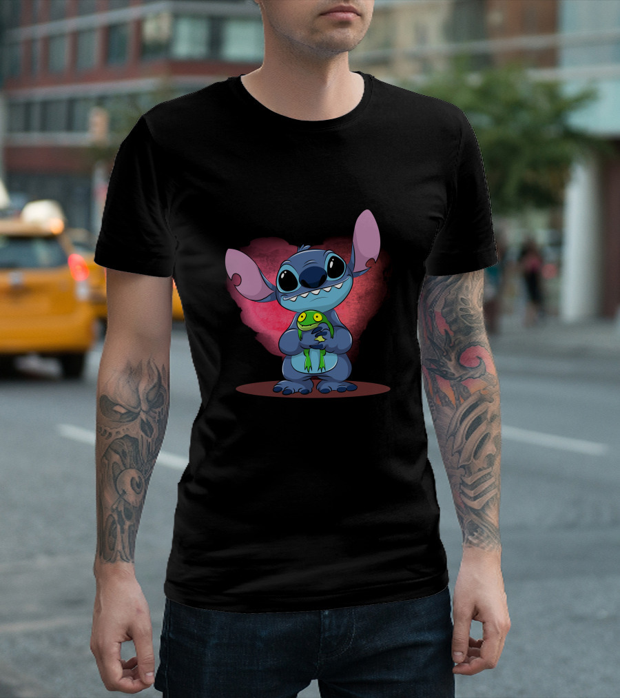 Sorry I'm Late I Didn't Want to Come Stitch Holding Frog T-Shirt
