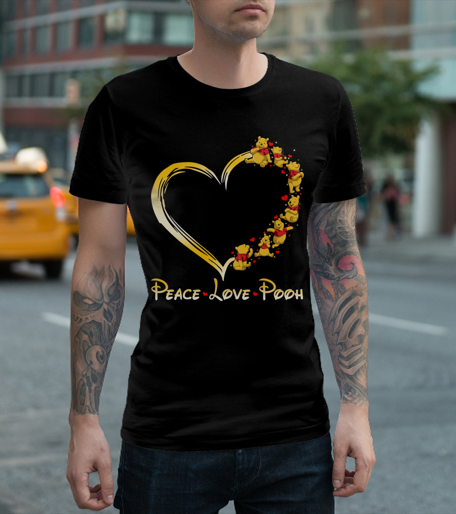 Peace Love Pooh Heart T-Shirt