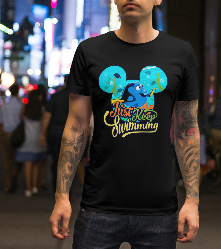 Just Keep Swimming Mickey Mouse Ears Dory T-Shirt