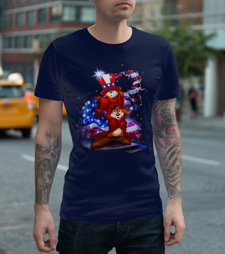 Chip 'n' Dale USA Patriotic Magic Hat T-Shirt