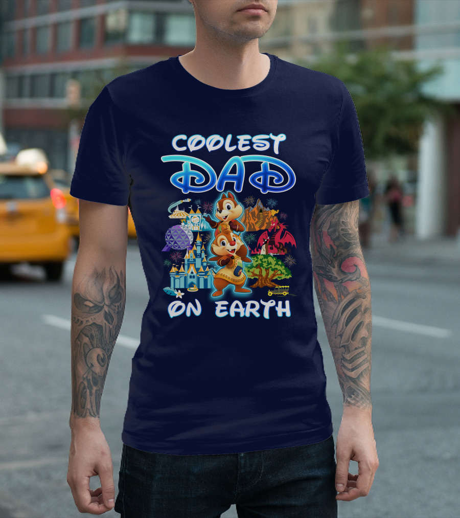 Coolest Dad On Earth Chipmunks Magical Park Adventure T-Shirt