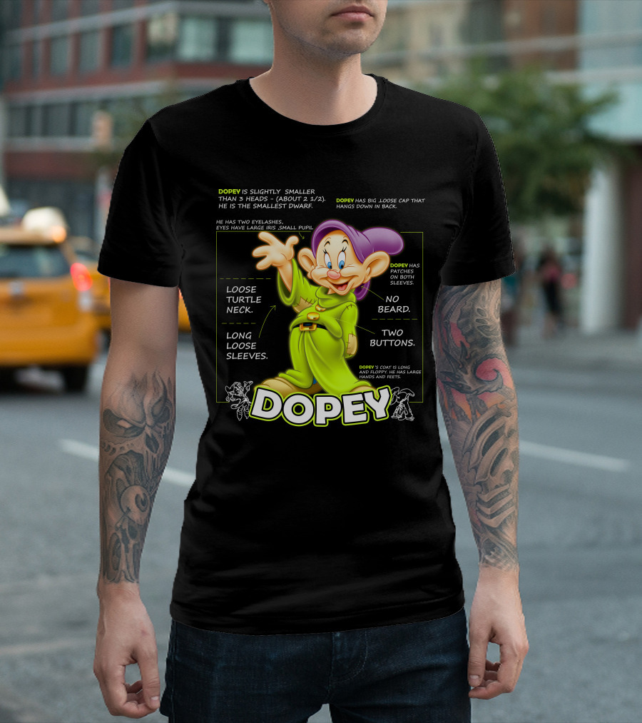DOPEY Fun Loose Turtle Neck Two Buttons Long Sleeves T-Shirt