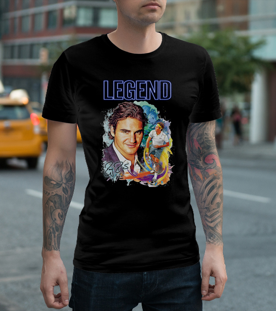 Legend Roger Federer Tennis Icon Signed T-Shirt