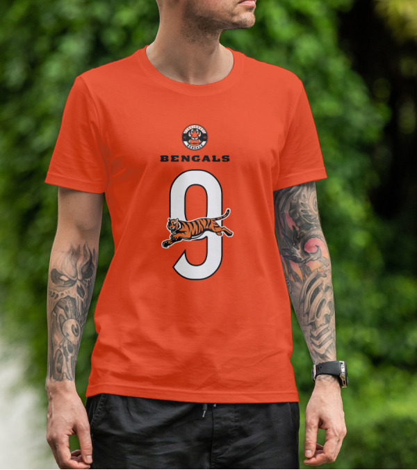 Joe Burrow Cincinnati Bengals Tiger Number 9 T-Shirt