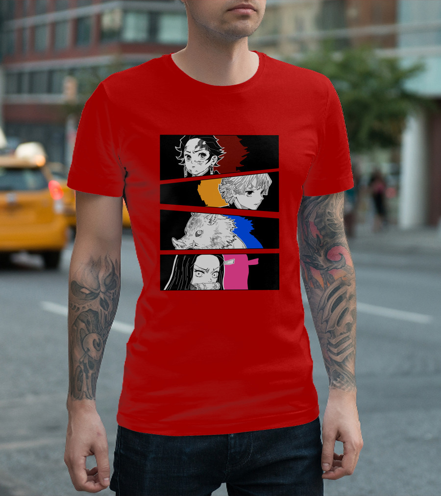 Demon Slayer Heroes Manga Style Characters T-Shirt
