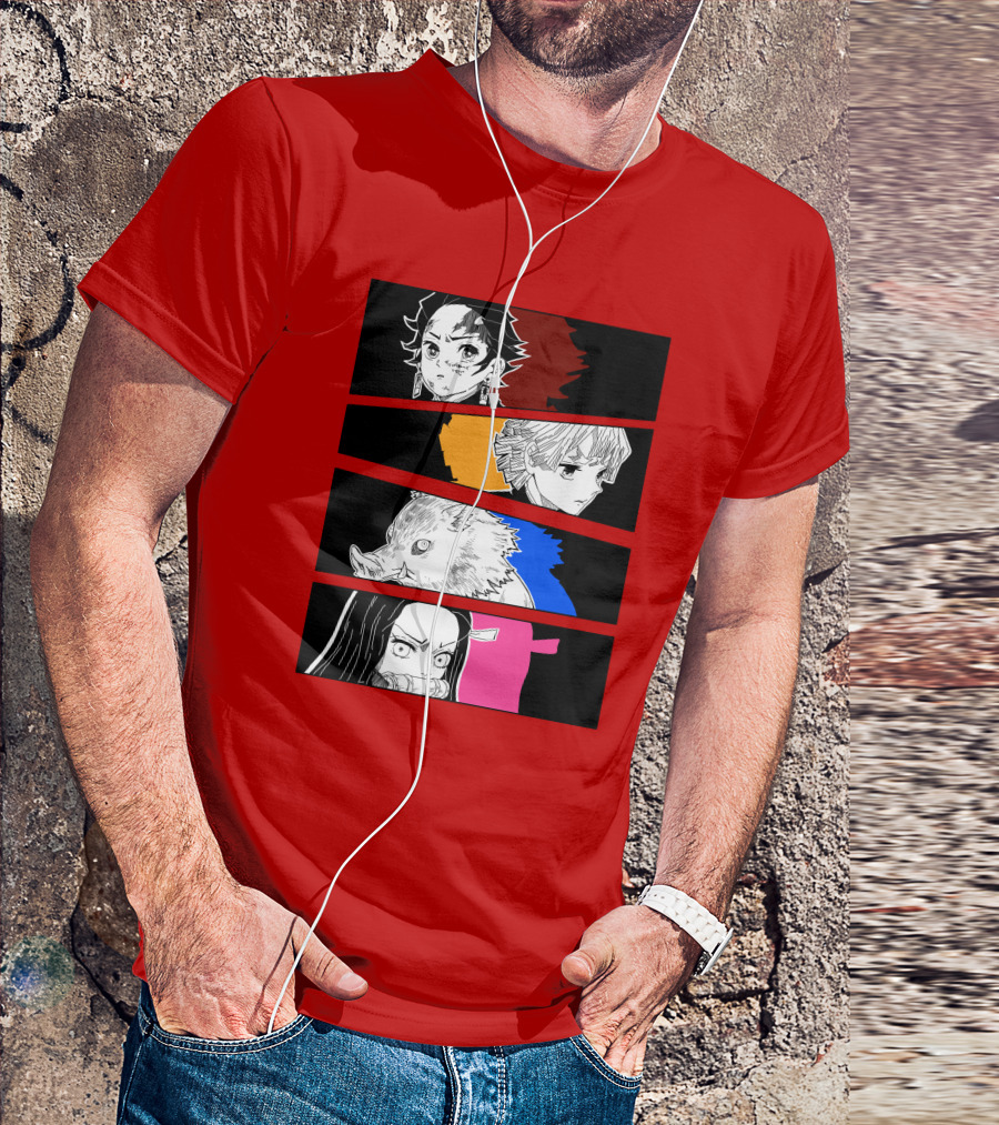 Demon Slayer Heroes Manga Style Characters T-Shirt