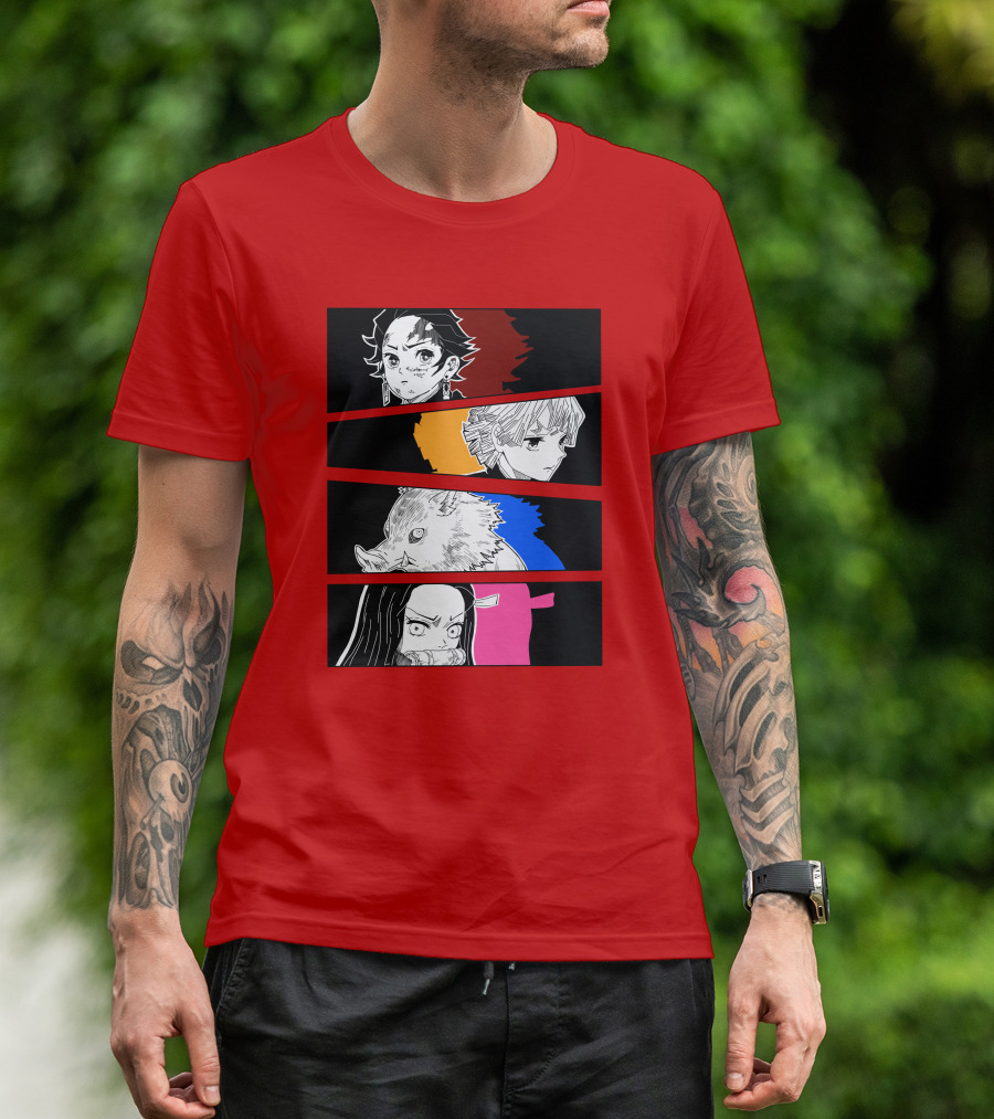Demon Slayer Heroes Manga Style Characters T-Shirt