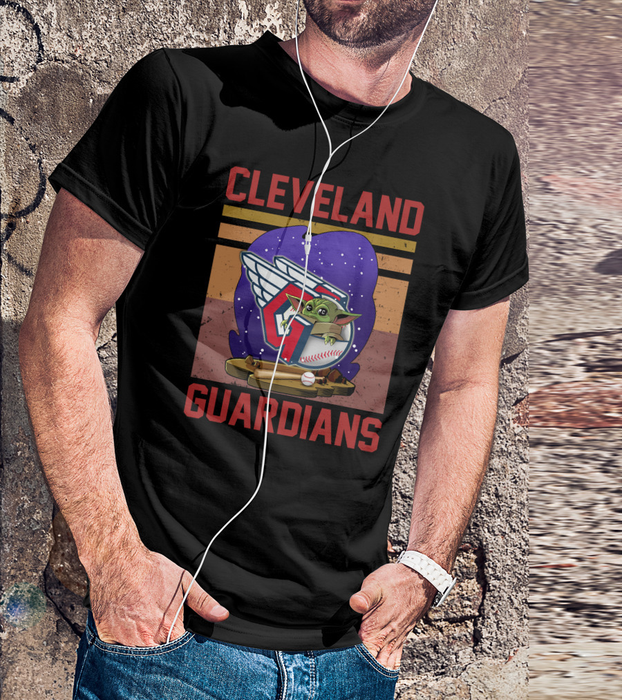 Cleveland Guardians Retro Yoda Baseball T-Shirt