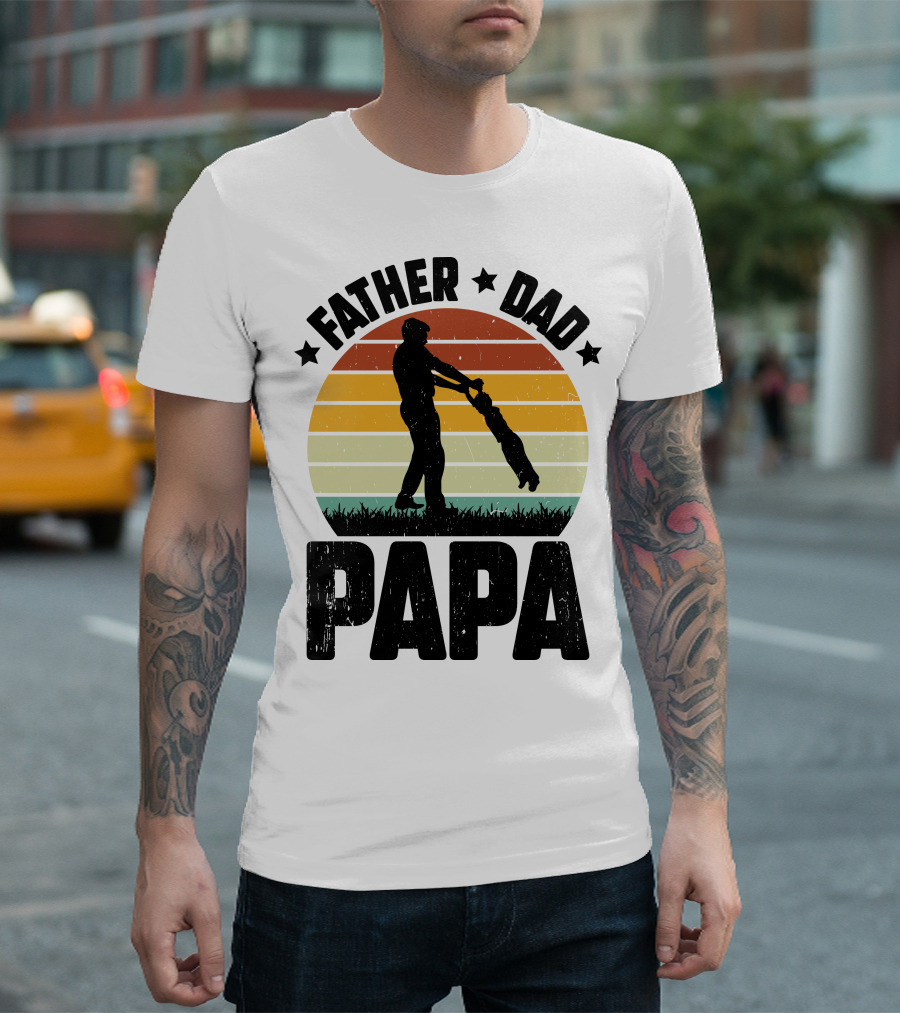 Father Dad Papa Vintage Sunset T-Shirt