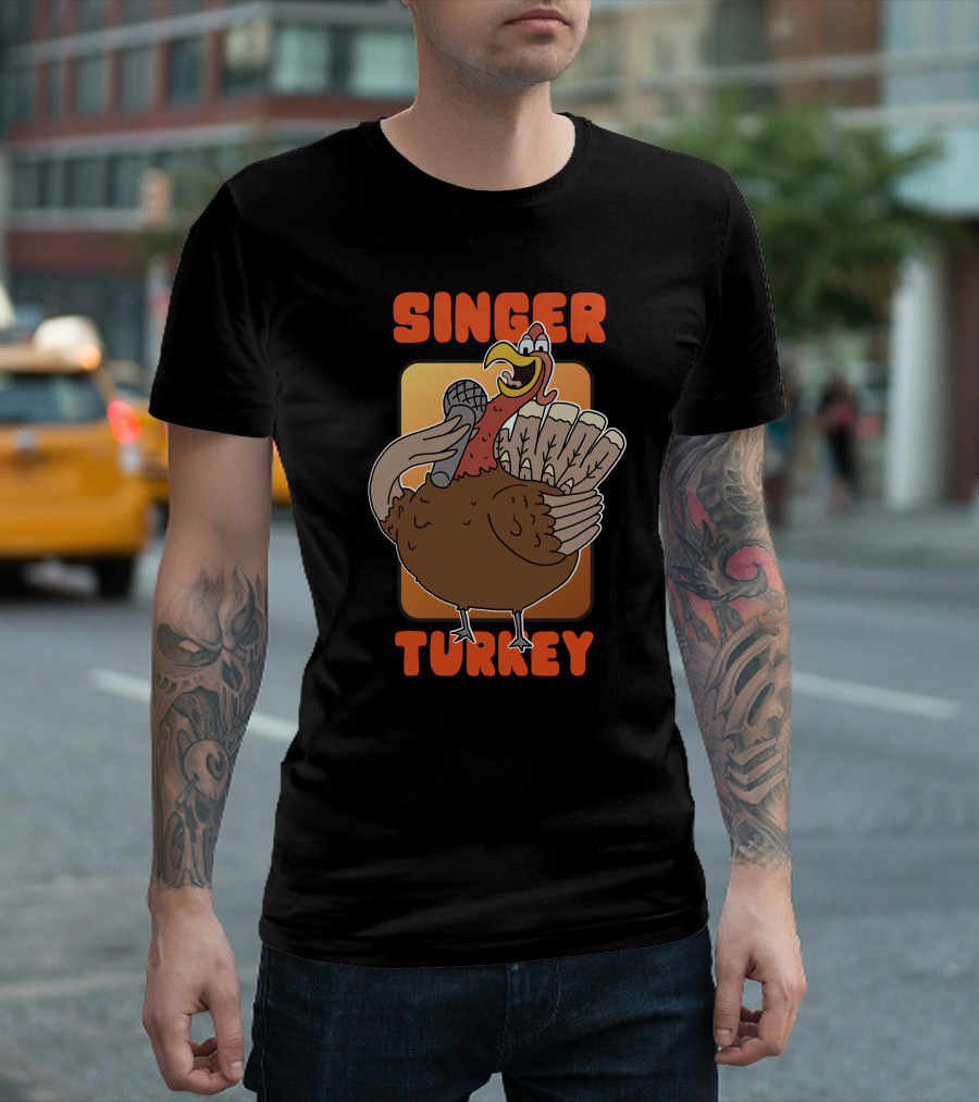 Singer Turkey Funny Thanksgiving T-Shirt