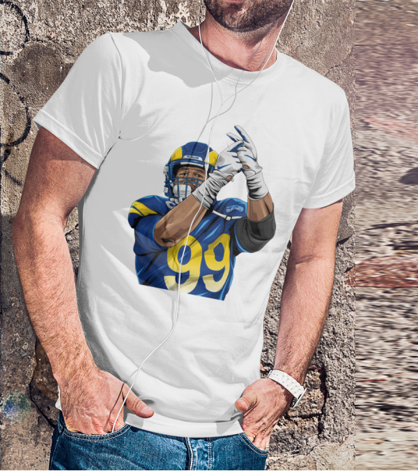 Aaron Donald Rams 99 Football Action Pose T-Shirt