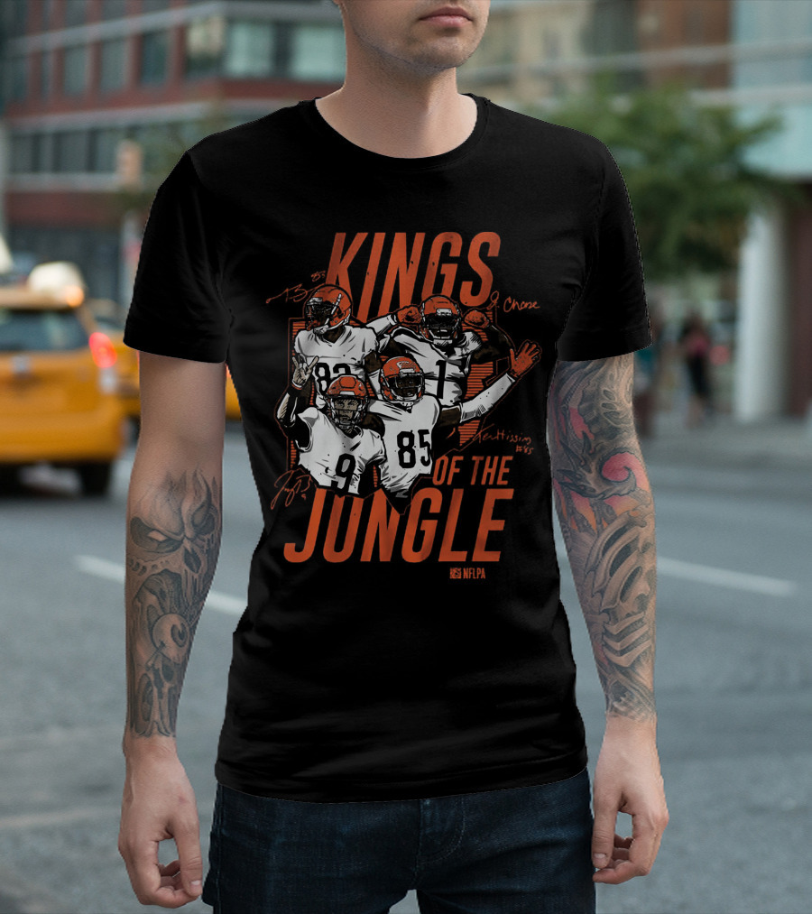 Kings of the Jungle Cincinnati NFLPA 85 83 1 9 Football Players T-Shirt