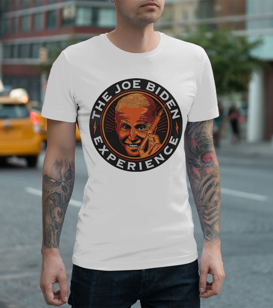 The Joe Biden Experience Parody Stencil With Hypodermic Needle T-Shirt