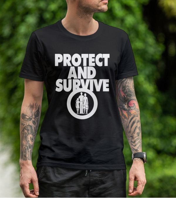Protect And Survive Family Silhouette In Circle T-Shirt