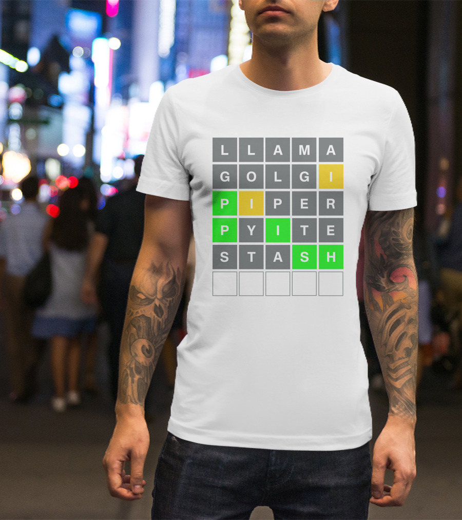 Llama Golgi Piper Pyite Stash Phish Wordle T-Shirt