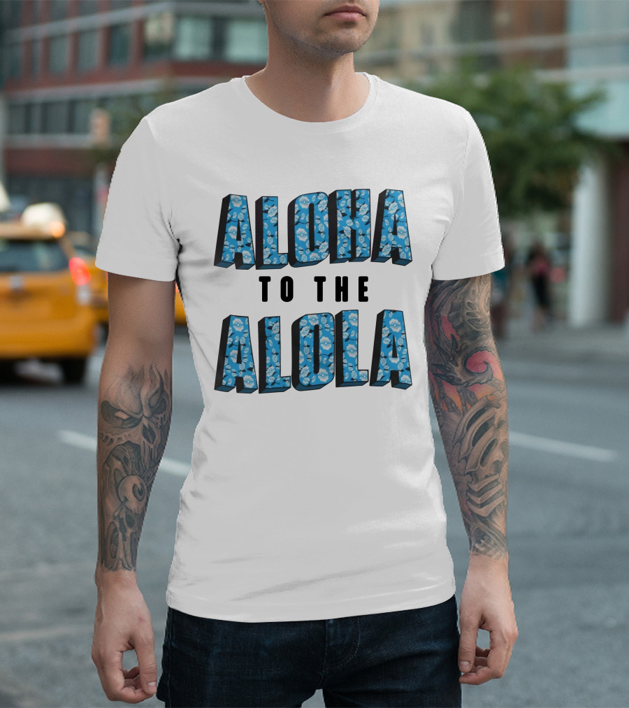 Aloha To The Alola Pokémon Pattern Typography T-Shirt