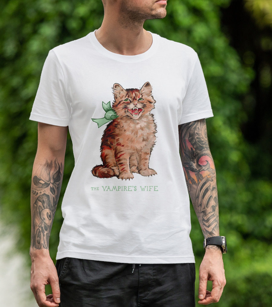 The Vampire's Wife Smiling Cat With Green T-Shirt