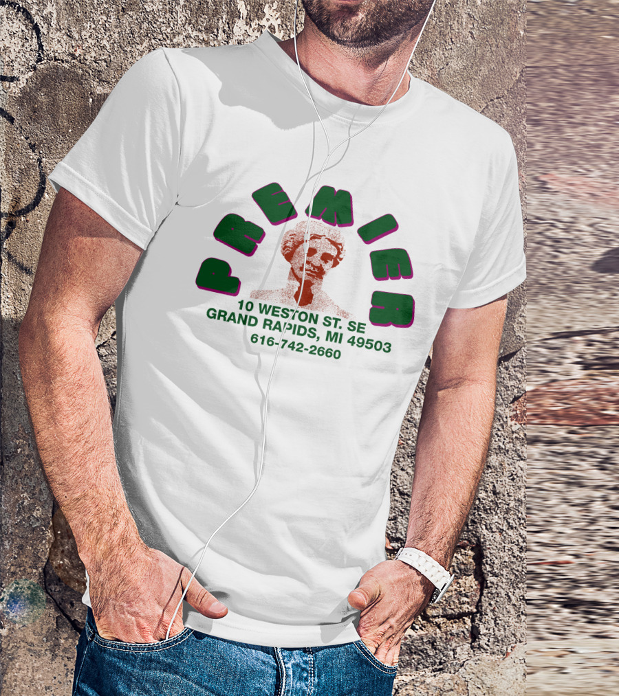 Premier 10 Weston St SE Grand Rapids Statue Graphic 616-742-2660 T-Shirt