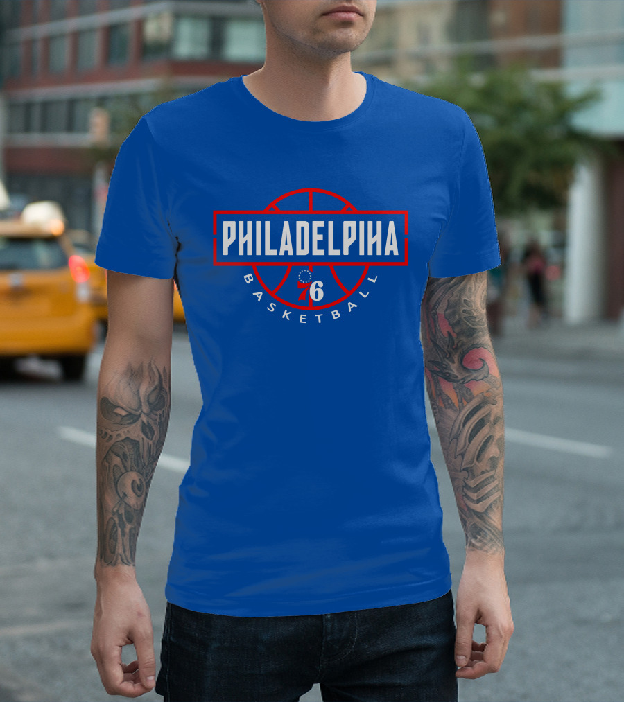 Philadelphia 76 Basketball Fan Jersey Blue Red T-Shirt