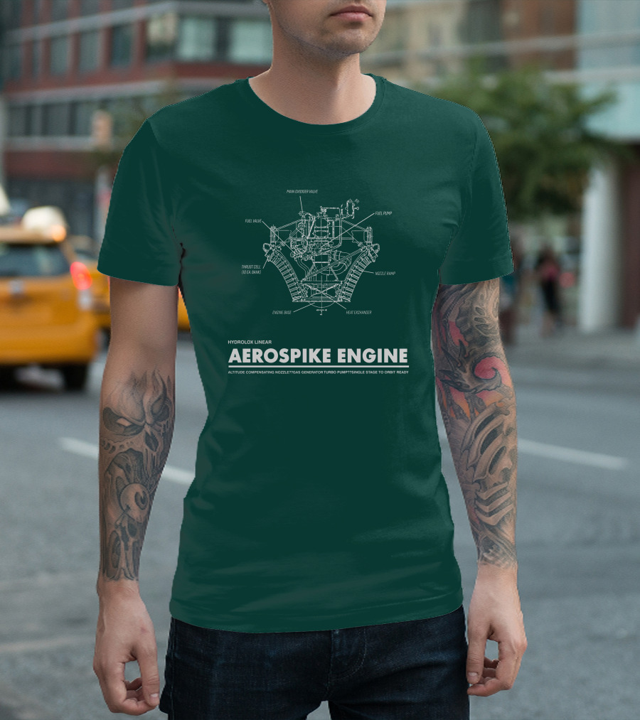 Hydrolox Linear Aerospike Engine Diagram Altitude Compensating Nozzle Turbo Pump T-Shirt