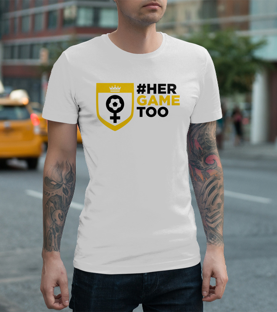 Her Game Too Soccer Symbol Empowerment T-Shirt
