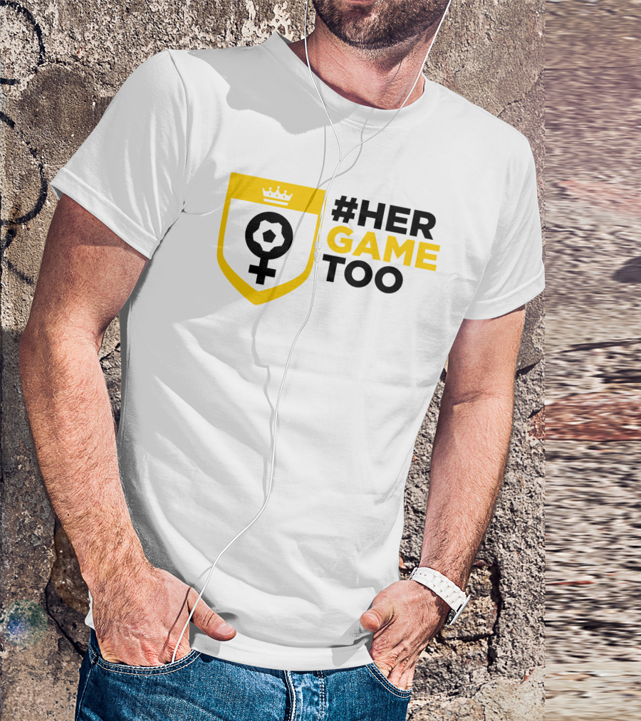 Her Game Too Soccer Symbol Empowerment T-Shirt