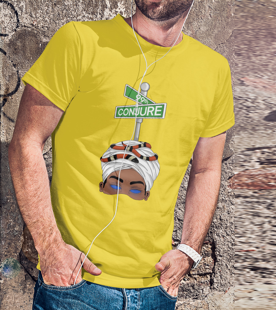 99Th Conjure Street Sign With Snake And Headwrap T-Shirt