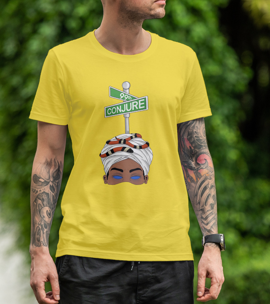99Th Conjure Street Sign With Snake And Headwrap T-Shirt