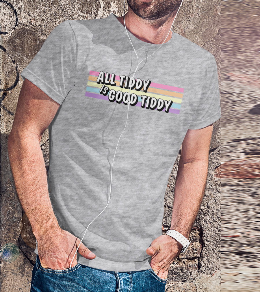 All Tiddy Is Good Tiddy Pastel Pride Stripes T-Shirt