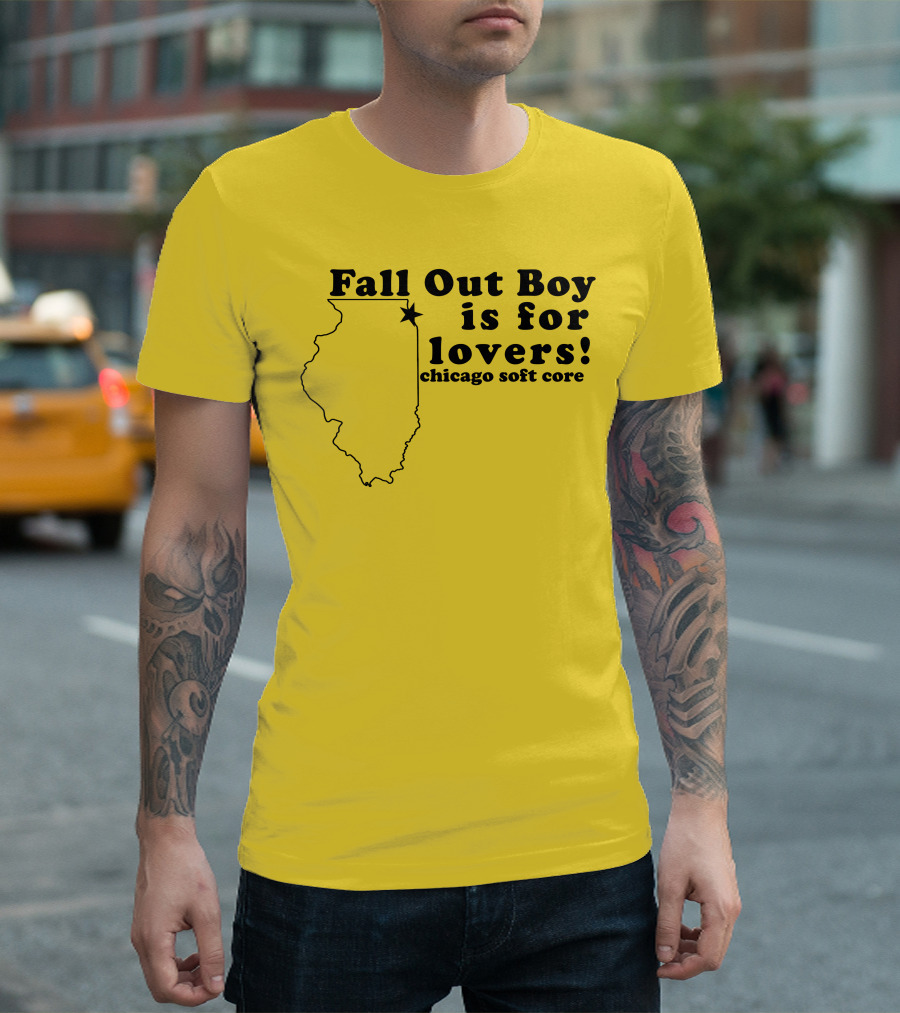 Fall Out Boy Is For Lovers Chicago Soft Core Illinois Map T-Shirt