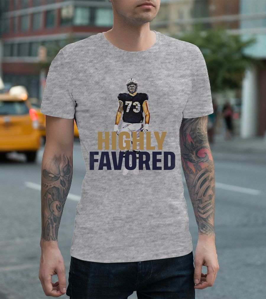Highly Favored Football Player Number 73 T-Shirt