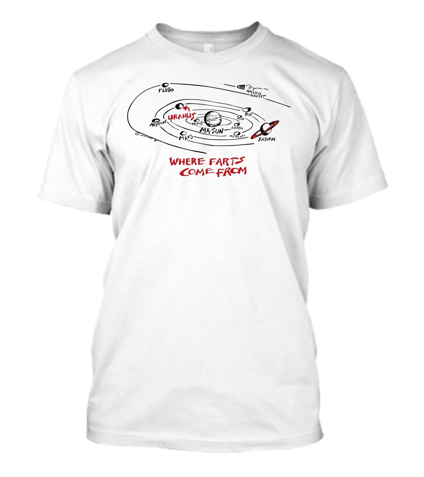 Where Farts Come From Uranus Solar System T-Shirt