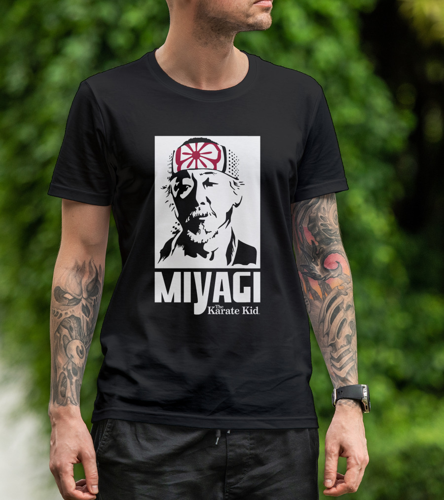 Miyagi The Karate Kid Headband Stencil T-Shirt