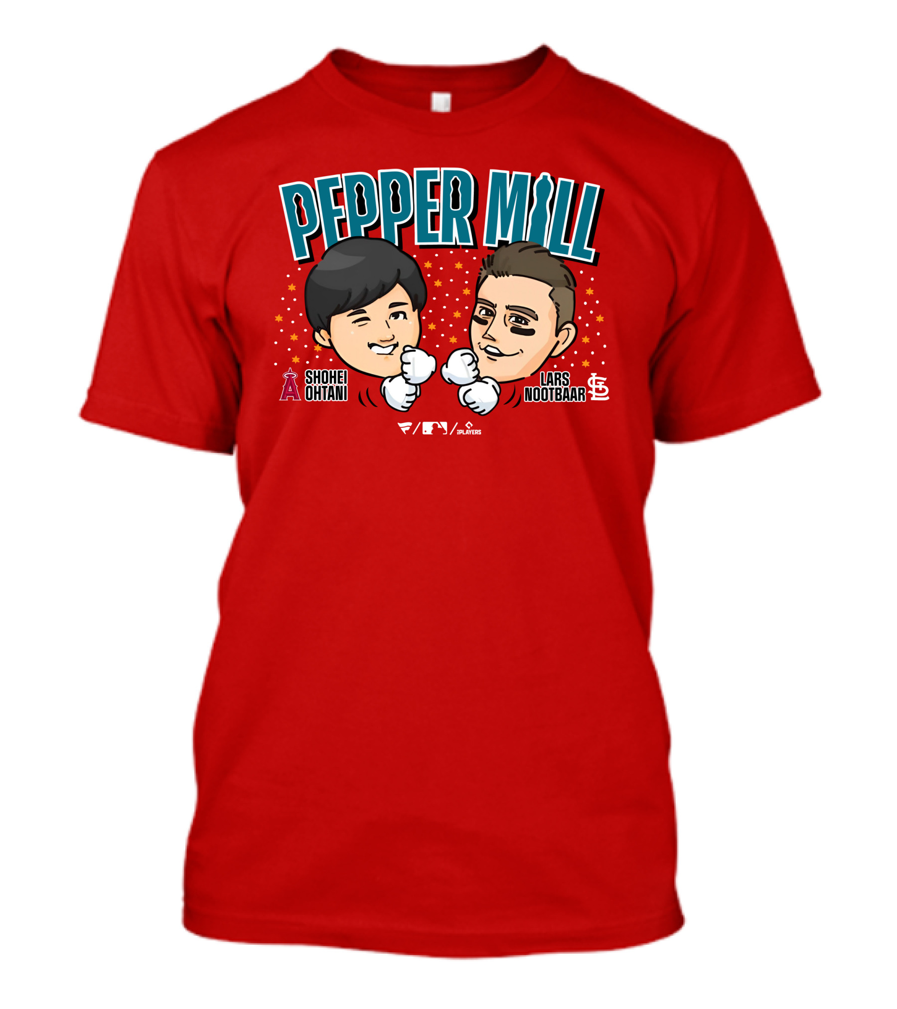 Pepper Mill Shohei Ohtani Lars Nootbaar MLB Players Association T-Shirt