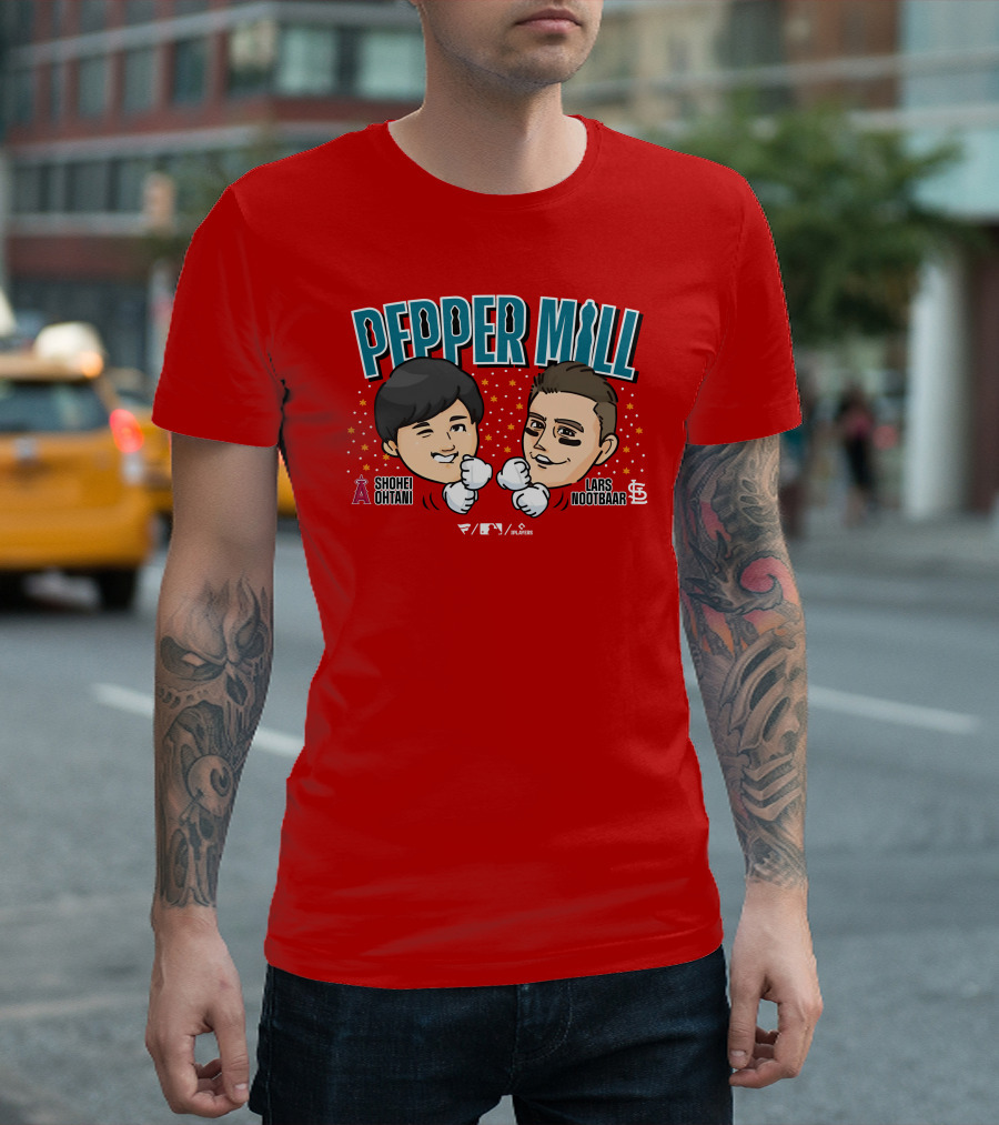 Pepper Mill Shohei Ohtani Lars Nootbaar MLB Players Association T-Shirt