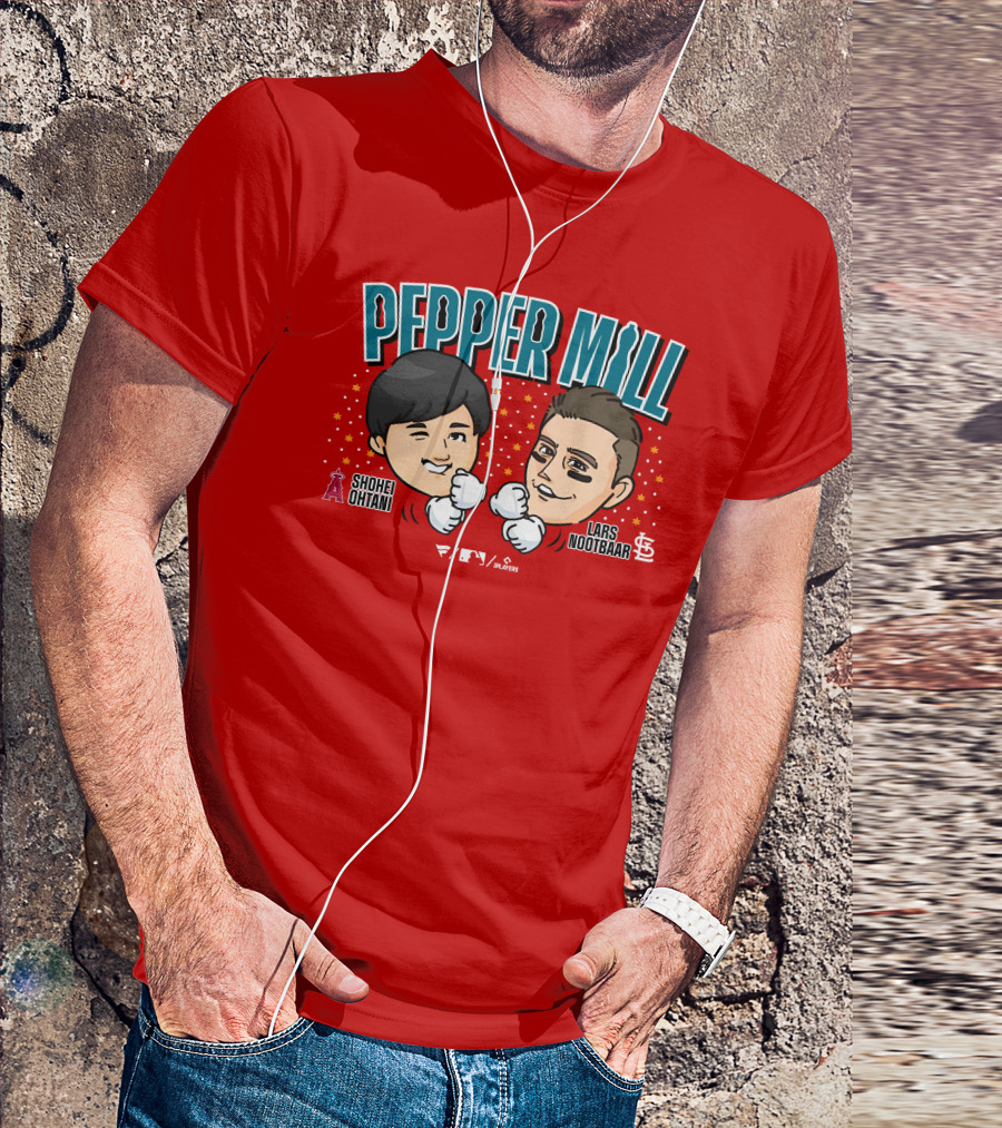 Pepper Mill Shohei Ohtani Lars Nootbaar MLB Players Association T-Shirt