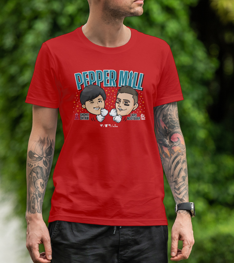 Pepper Mill Shohei Ohtani Lars Nootbaar MLB Players Association T-Shirt