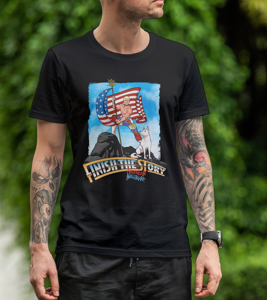 Finish The Story American Nightmare WWE Flag Gear T-Shirt